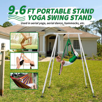 9.6 FT Portable Stand Yoga Swing Stand 551 LBS Aerial Yoga Frame Yoga