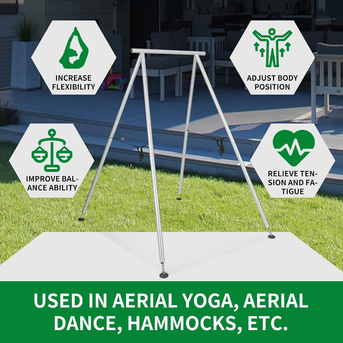 9.6 FT Portable Stand Yoga Swing Stand 551 LBS Aerial Yoga Frame Yoga