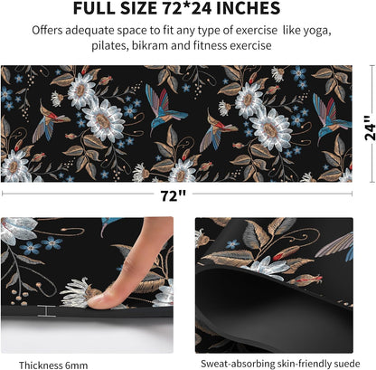 nuveti Yoga Mat Print Extra Thick TPE Non Slip Fitness Exercise Mat with Carrying Bag,72"x24" Extra Thick 6MM Exercise & Workout Mat for Yoga, Pilates Fitness and Floor Exercises - Colors B