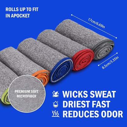 Microfiber Quick Dry Gym Towel, Lint Free Odor-Free Absorbent Fiber, Fast Drying, Men & Women Workout Gear for Body Sweat, Working Out, Towels (Grey, 5Pack - 16 * 27Inch)