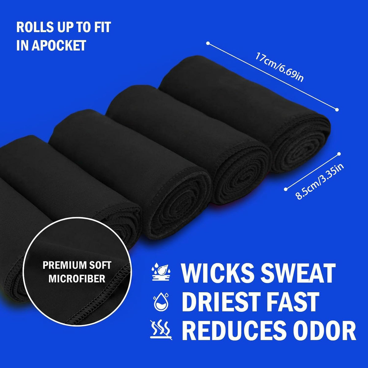 Microfiber Quick Dry Gym Towel, Lint Free Odor-Free Absorbent Fiber, Fast Drying, Men & Women Workout Gear for Body Sweat, Working Out, Towels (Grey, 5Pack - 16 * 27Inch)