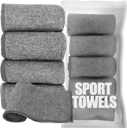 Microfiber Quick Dry Gym Towel, Lint Free Odor-Free Absorbent Fiber, Fast Drying, Men & Women Workout Gear for Body Sweat, Working Out, Towels (Grey, 5Pack - 16 * 27Inch)