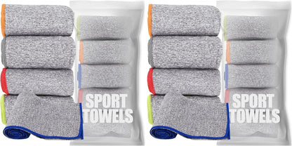 Microfiber Quick Dry Gym Towel, Lint Free Odor-Free Absorbent Fiber, Fast Drying, Men & Women Workout Gear for Body Sweat, Working Out, Towels (Grey, 5Pack - 16 * 27Inch)