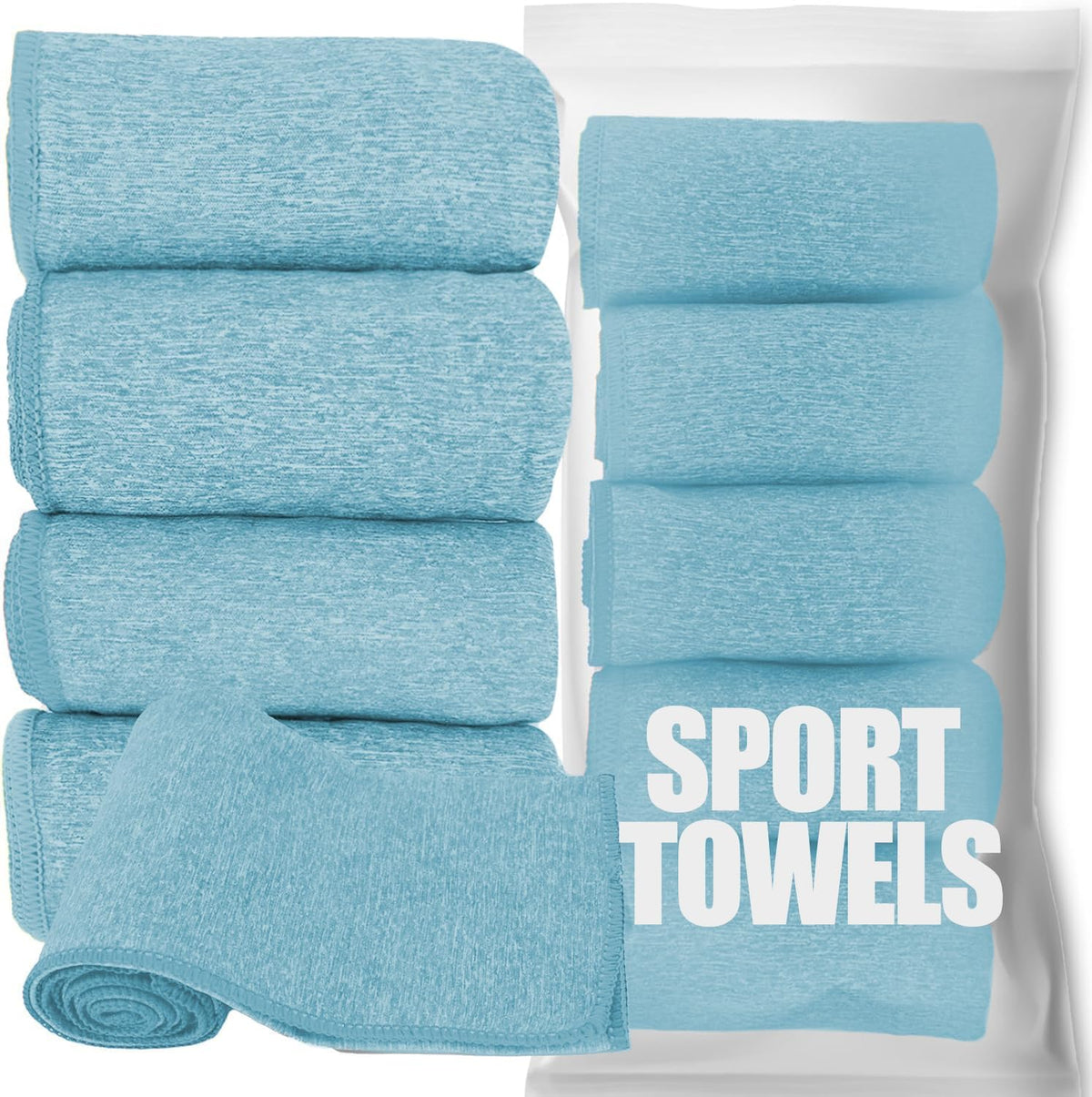 Microfiber Quick Dry Gym Towel, Lint Free Odor-Free Absorbent Fiber, Fast Drying, Men & Women Workout Gear for Body Sweat, Working Out, Towels (Grey, 5Pack - 16 * 27Inch)