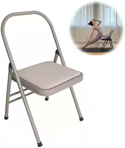 Foldable Yoga Auxiliary Chair, Pilates Yoga Chair, Backless Yoga Chair，Iyengar Auxiliary Chair for Yoga Studios, Offices, Home Practice(Purple)