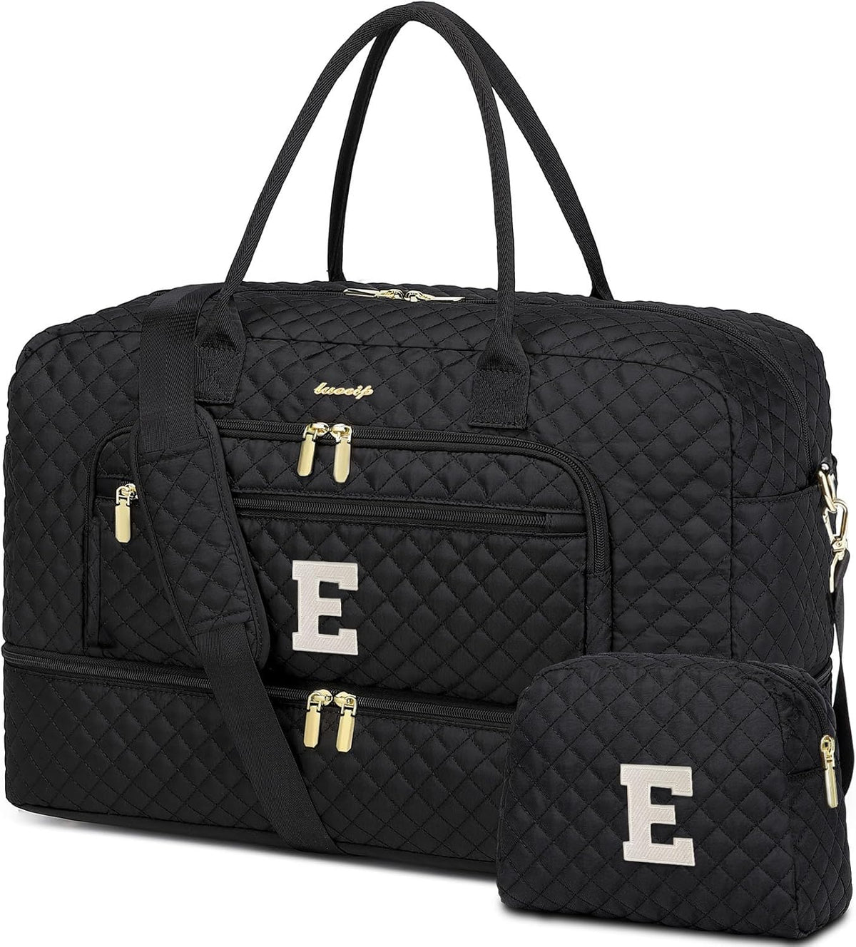 Large Women Travel Duffle Bag, Carry on Bag with Wet Toiletry Pocket for Overnight, Weekend, Yoga, Gym, Business Trips, Sport and Hospital, Black - Colors B
