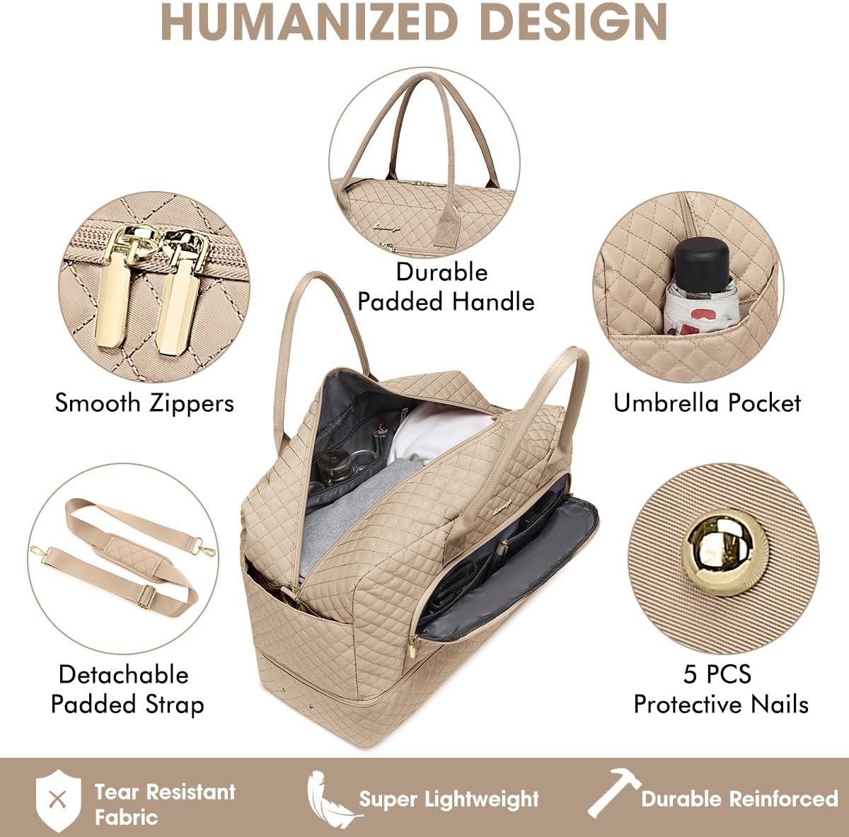 Large Women Travel Duffle Bag, Carry on Bag with Wet Toiletry Pocket for Overnight, Weekend, Yoga, Gym, Business Trips, Sport and Hospital, Black - Colors B