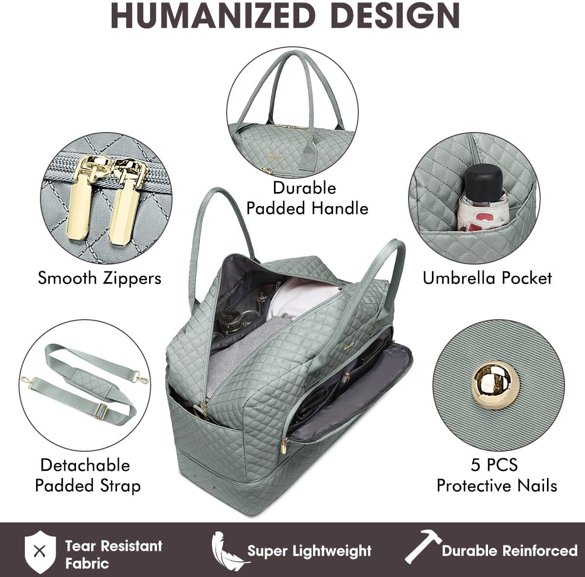Large Women Travel Duffle Bag, Carry on Bag with Wet Toiletry Pocket for Overnight, Weekend, Yoga, Gym, Business Trips, Sport and Hospital, Black - Colors B