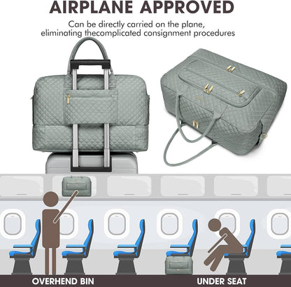 Large Women Travel Duffle Bag, Carry on Bag with Wet Toiletry Pocket for Overnight, Weekend, Yoga, Gym, Business Trips, Sport and Hospital, Black - Colors B