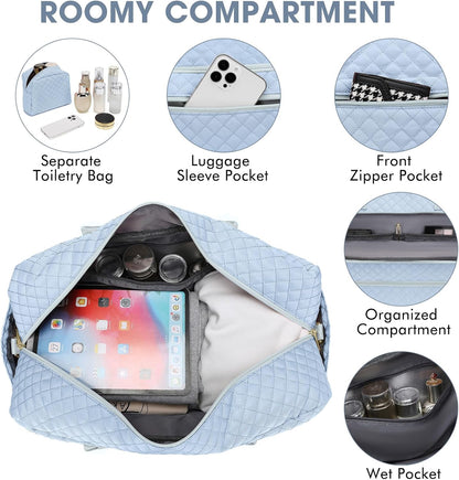Large Women Travel Duffle Bag, Carry on Bag with Wet Toiletry Pocket for Overnight, Weekend, Yoga, Gym, Business Trips, Sport and Hospital, Black - Colors B