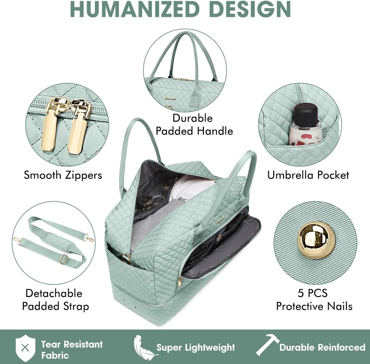 Large Women Travel Duffle Bag, Carry on Bag with Wet Toiletry Pocket for Overnight, Weekend, Yoga, Gym, Business Trips, Sport and Hospital, Black - Colors B