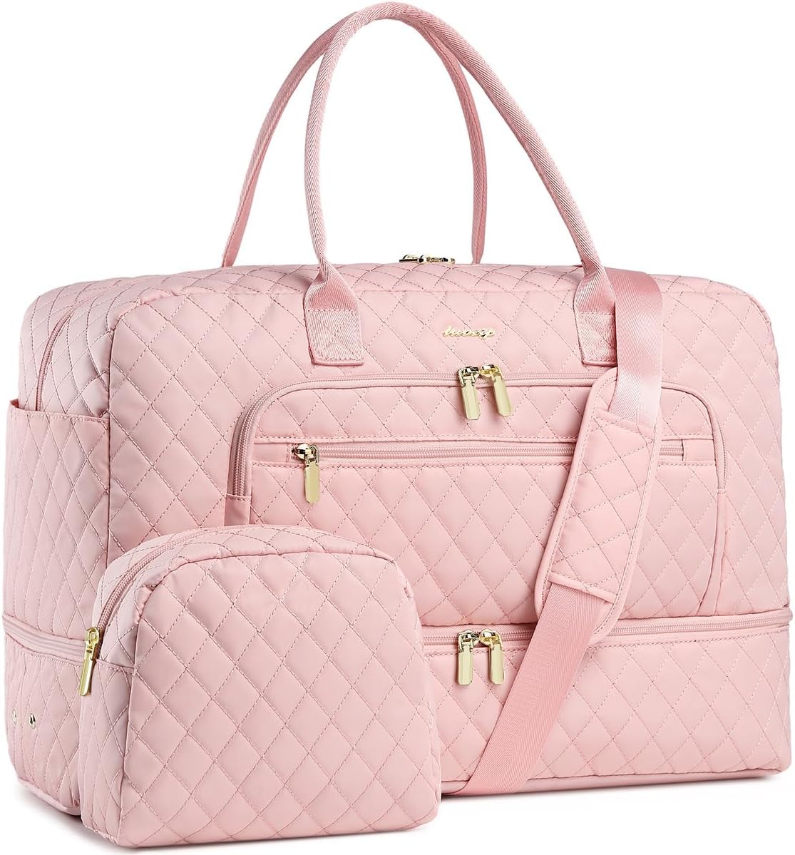 Large Women Travel Duffle Bag, Carry on Bag with Wet Toiletry Pocket for Overnight, Weekend, Yoga, Gym, Business Trips, Sport and Hospital, Black - Colors B