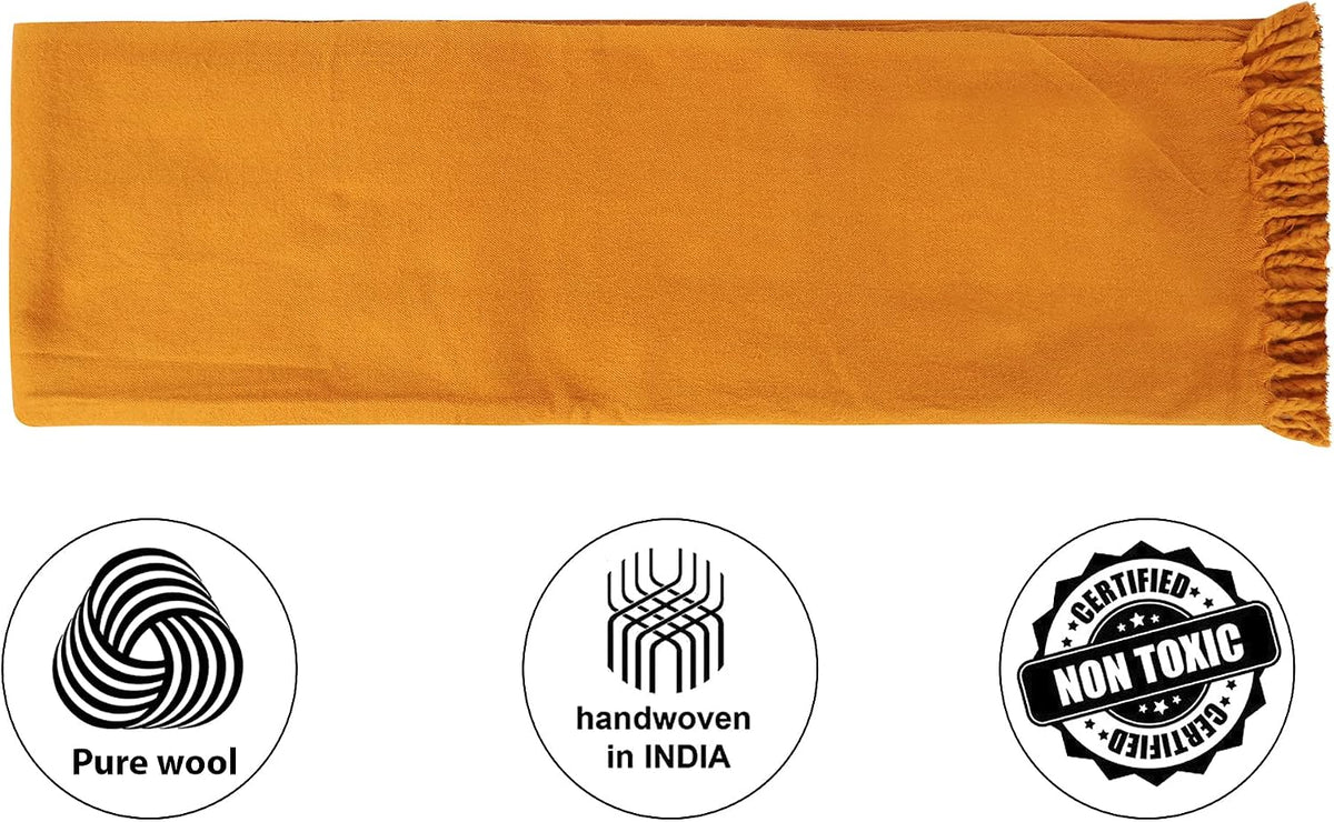 HANDTECHINIDA Tibetan Woolen shawl for Meditation Yoga Travel Champagne Nursing Pashmina Kashmiri Plus size Prayer Wrap