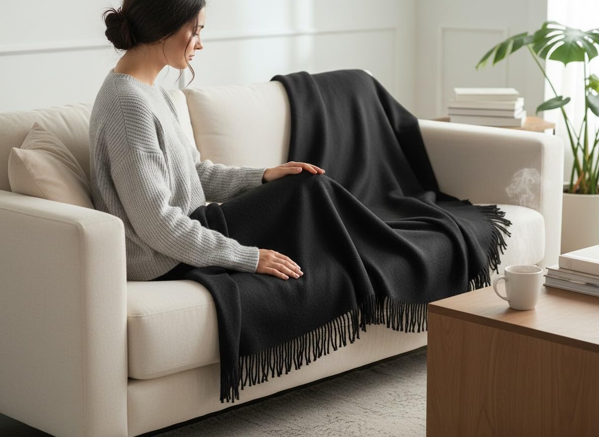 HANDTECHINIDA Tibetan Woolen shawl for Meditation Yoga Travel Champagne Nursing Pashmina Kashmiri Plus size Prayer Wrap
