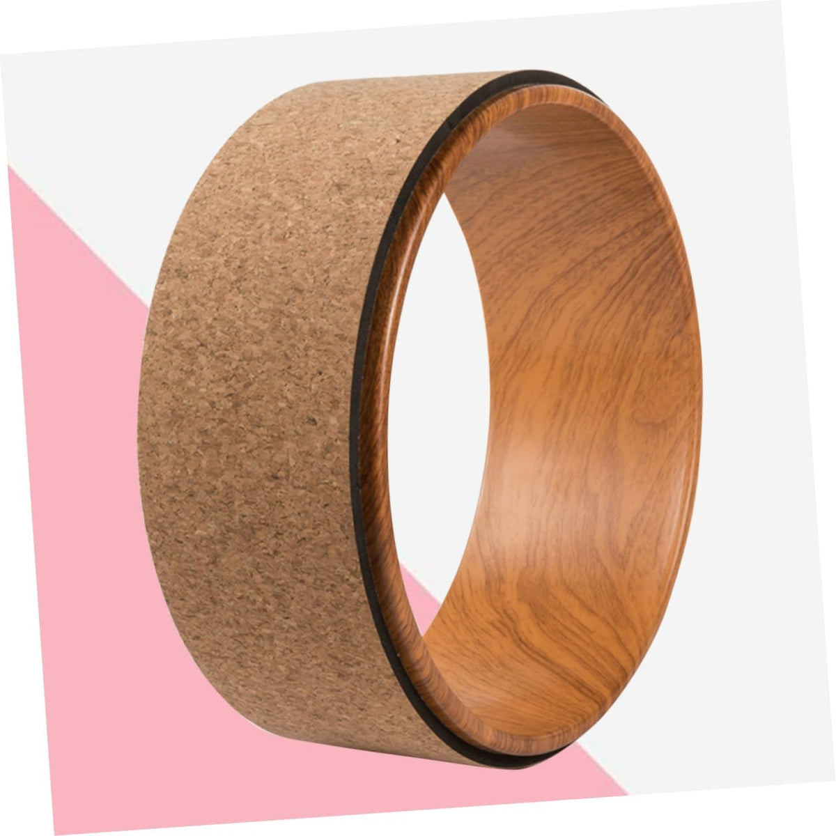 Natural Cork Yoga Wheel for Backbend Support Durable Roller for Deep Stretching Muscle Building Lightweight and Portable Yoga Exerciser
