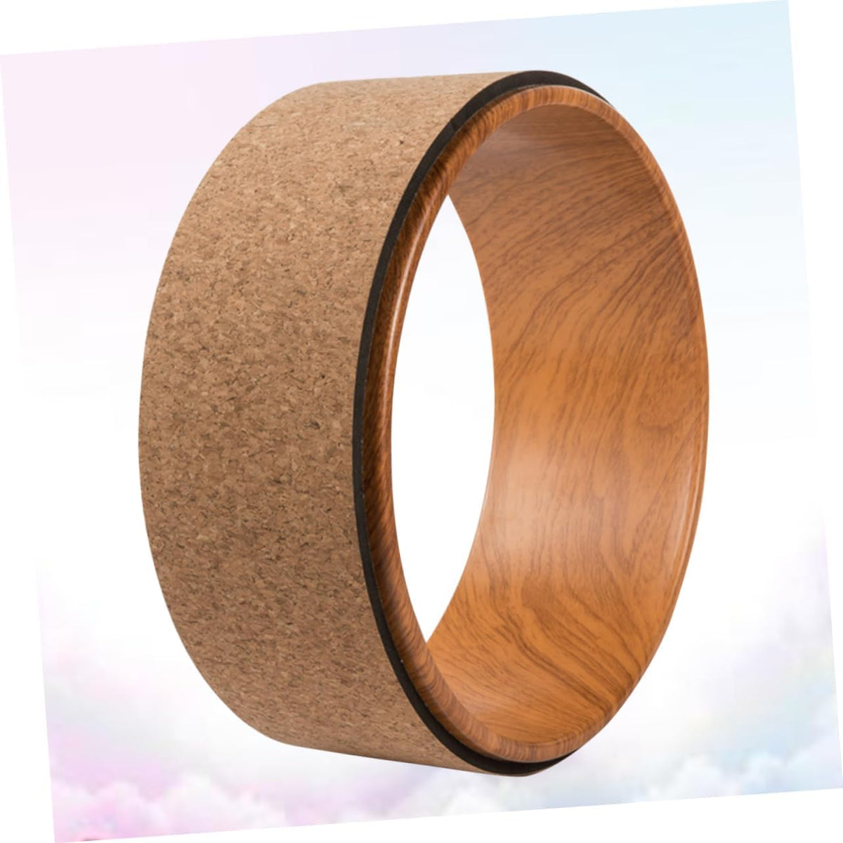Natural Cork Yoga Wheel for Backbend Support Durable Roller for Deep Stretching Muscle Building Lightweight and Portable Yoga Exerciser