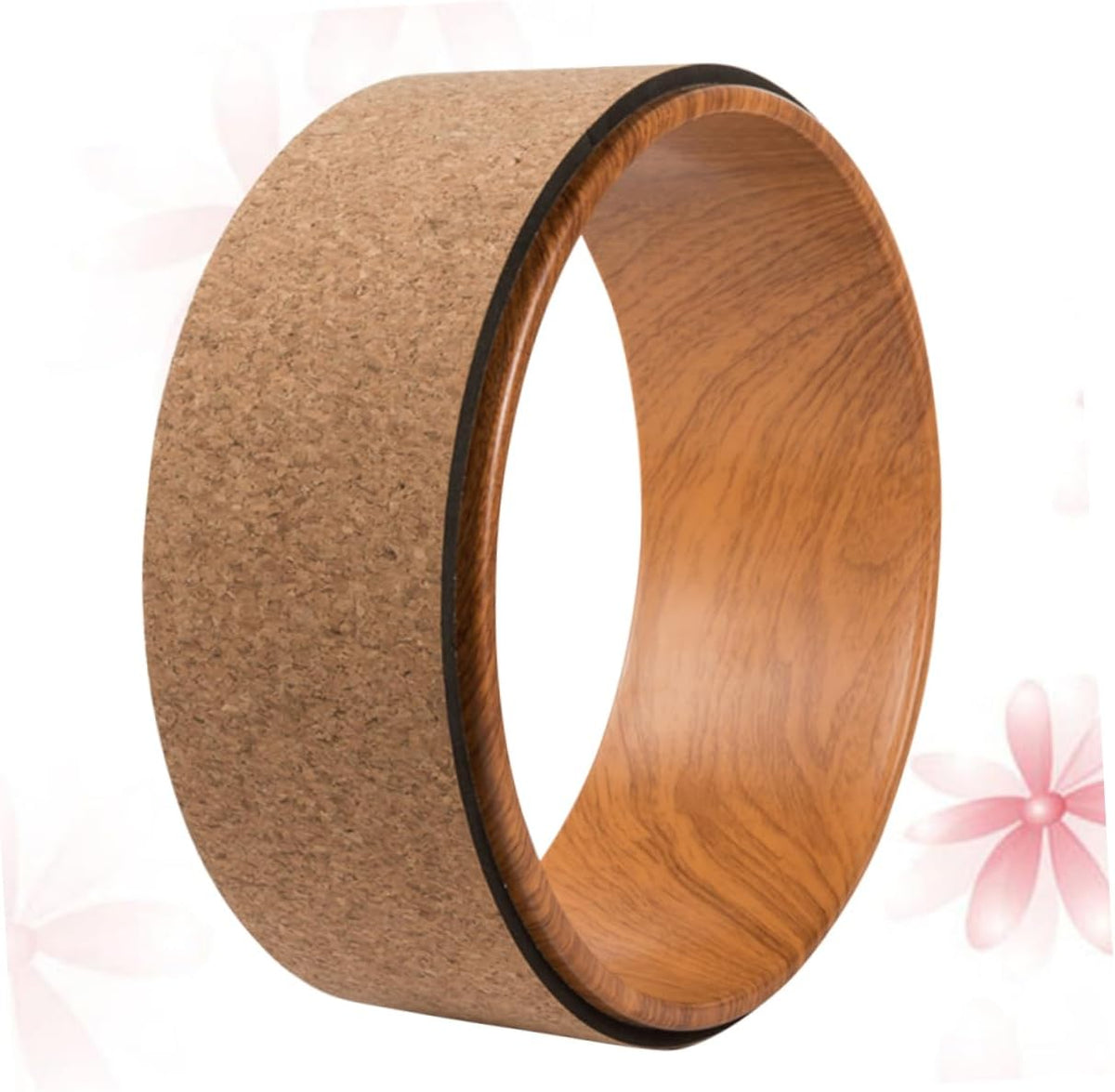 Natural Cork Yoga Wheel for Backbend Support Durable Roller for Deep Stretching Muscle Building Lightweight and Portable Yoga Exerciser