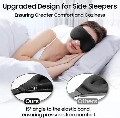 Sleep Mask - Total Blackout 3D Sleeping Mask, Super Lightweight & Silky Soft Eye Mask for Sleeping, Fully Adjustable Fit for Home, Office, Traveling, Meditation, Yoga, Pink