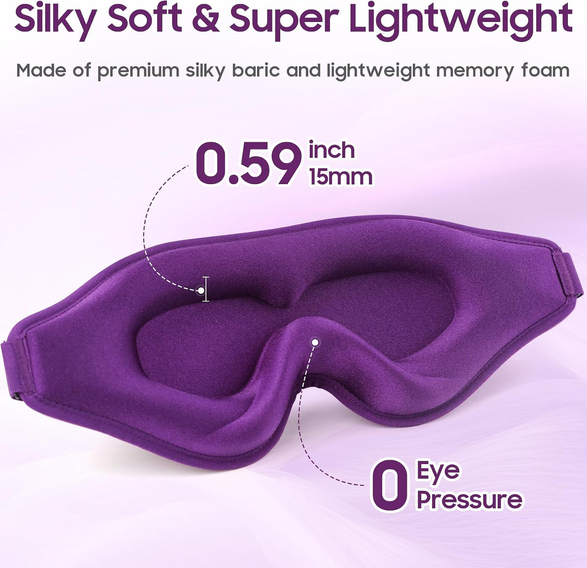 Sleep Mask - Total Blackout 3D Sleeping Mask, Super Lightweight & Silky Soft Eye Mask for Sleeping, Fully Adjustable Fit for Home, Office, Traveling, Meditation, Yoga, Pink