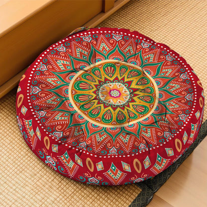 Mandala Meditation Cushion, Boho Meditation Mat, Meditation Pillows for Sitting on Floor, Cushions for Sitting in Home and Outdoor, Round Floor Pillows Cushion Seating for Yoga Accessories 22'' X 22''