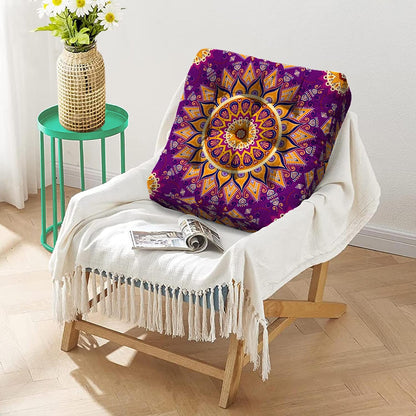 Mandala Meditation Cushion, Boho Meditation Mat, Meditation Pillows for Sitting on Floor, Cushions for Sitting in Home and Outdoor, Round Floor Pillows Cushion Seating for Yoga Accessories 22'' X 22''
