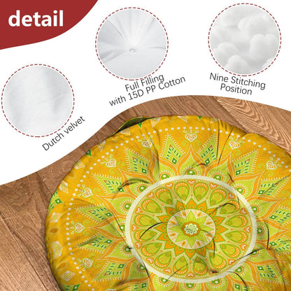 Mandala Meditation Cushion, Boho Meditation Mat, Meditation Pillows for Sitting on Floor, Cushions for Sitting in Home and Outdoor, Round Floor Pillows Cushion Seating for Yoga Accessories 22'' X 22''