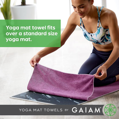 Yoga Mat Towel, Non-Slip Microfiber, Hot Yoga (Heron Lilac)
