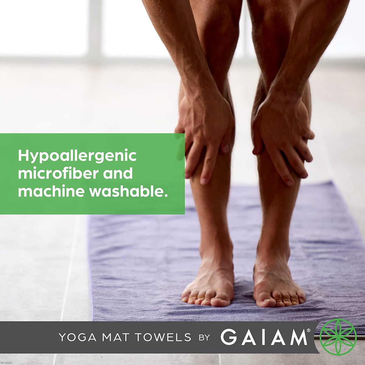 Yoga Mat Towel, Non-Slip Microfiber, Hot Yoga (Heron Lilac)
