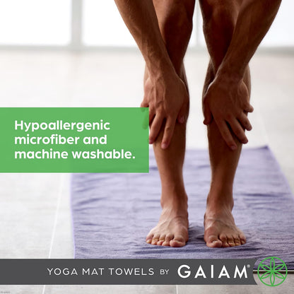 Yoga Mat Towel, Non-Slip Microfiber, Hot Yoga (Heron Lilac)
