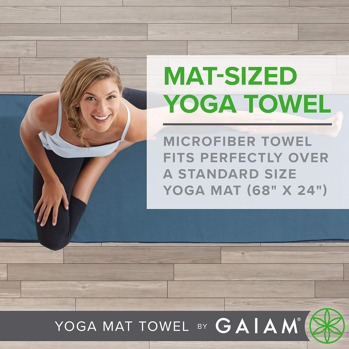 Yoga Mat Towel, Non-Slip Microfiber, Hot Yoga (Heron Lilac)