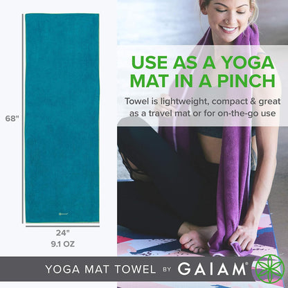 Yoga Mat Towel, Non-Slip Microfiber, Hot Yoga (Heron Lilac)