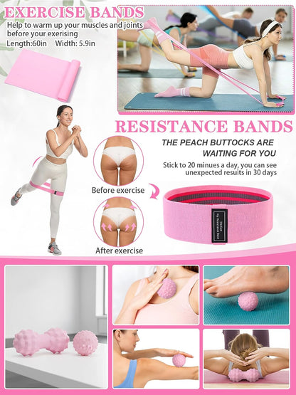17 Pcs Yoga Starter Kit for Women, Pilates Equipment Set