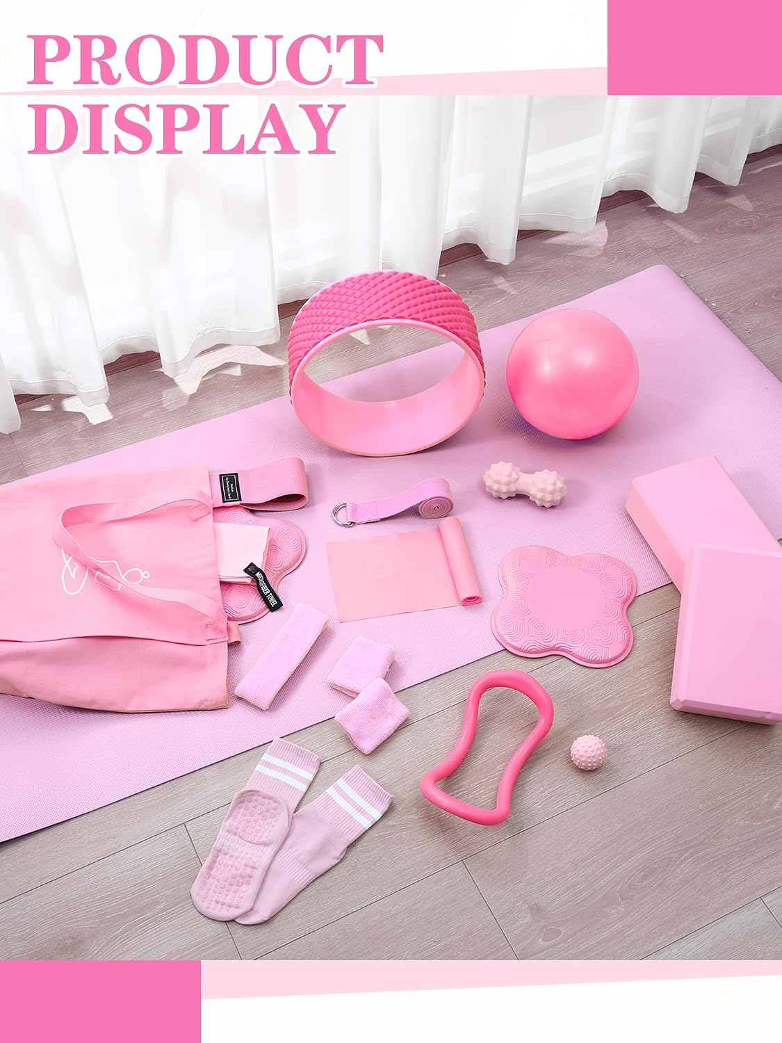 17 Pcs Yoga Starter Kit for Women, Pilates Equipment Set