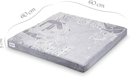 Zaveur Royal Court Meditation Mat With Velvet Cover - 24" x 24" Square Zabuton Thick Yoga Mat - Non Slip Exercise Mat for Workout - Thick Foam Exercise Floor Mat for Zafu or Bench