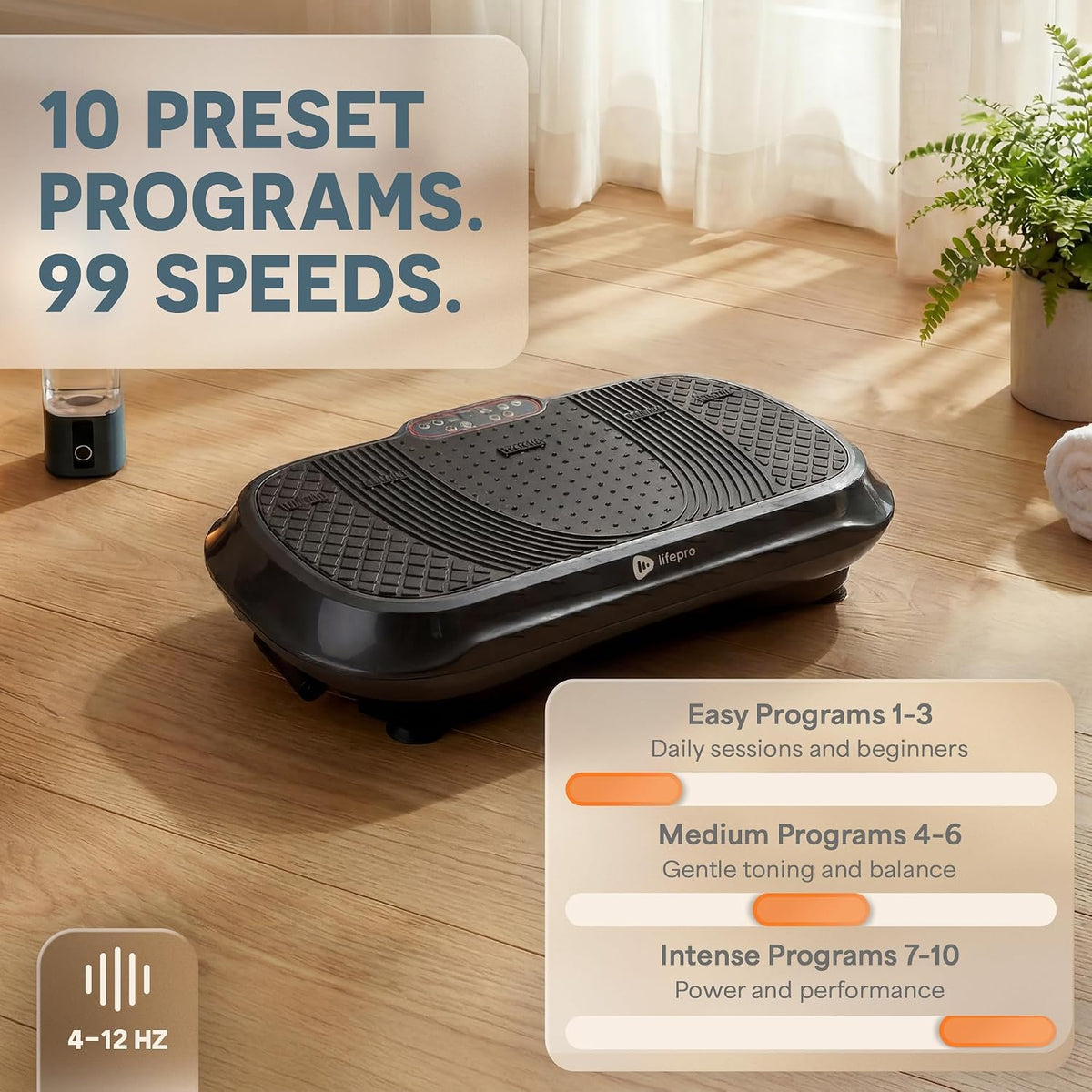 Waver Vibration Plate Exercise Machine with 99 Speeds & 10 Presets