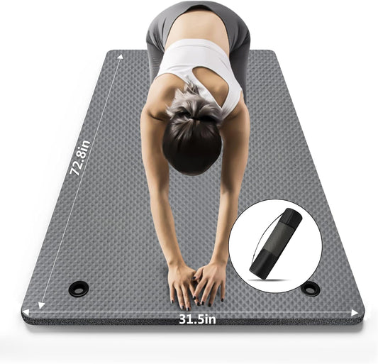 Yoga Mat 72.8" x 31.5" x 2/5 inch Thick With Strap and Bag, Extra Wide