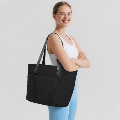 Axcone Women's Yoga Tote Bag with Luggage Sleeve & Mat Straps - Gym Work Bag for Office, Commute, Sports,Travel