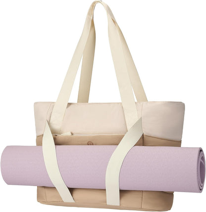 Axcone Women's Yoga Tote Bag with Luggage Sleeve & Mat Straps - Gym Work Bag for Office, Commute, Sports,Travel