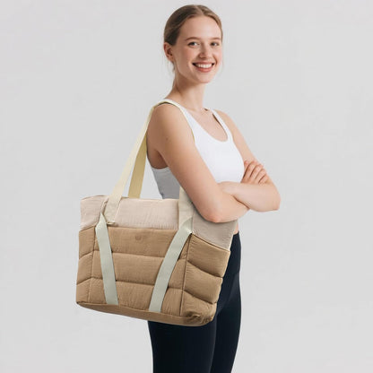 Axcone Women's Yoga Tote Bag with Luggage Sleeve & Mat Straps - Gym Work Bag for Office, Commute, Sports,Travel