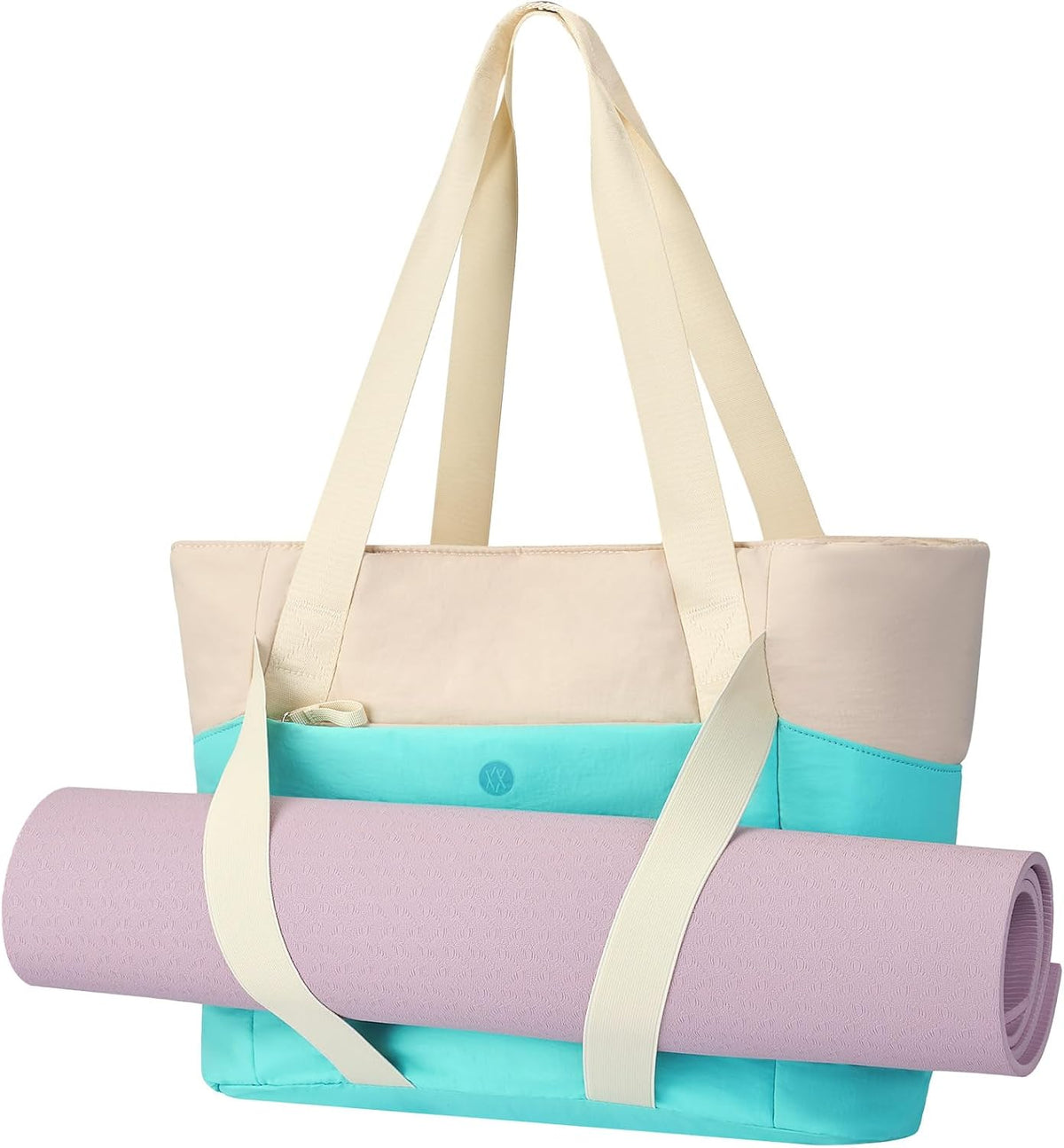 Axcone Women's Yoga Tote Bag with Luggage Sleeve & Mat Straps - Gym Work Bag for Office, Commute, Sports,Travel