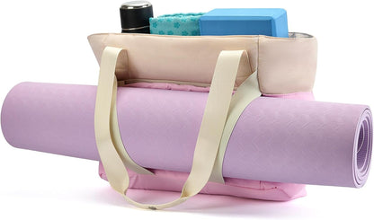 Axcone Women's Yoga Tote Bag with Luggage Sleeve & Mat Straps - Gym Work Bag for Office, Commute, Sports,Travel