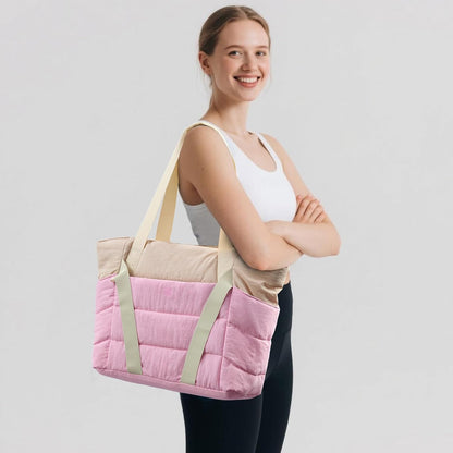 Axcone Women's Yoga Tote Bag with Luggage Sleeve & Mat Straps - Gym Work Bag for Office, Commute, Sports,Travel