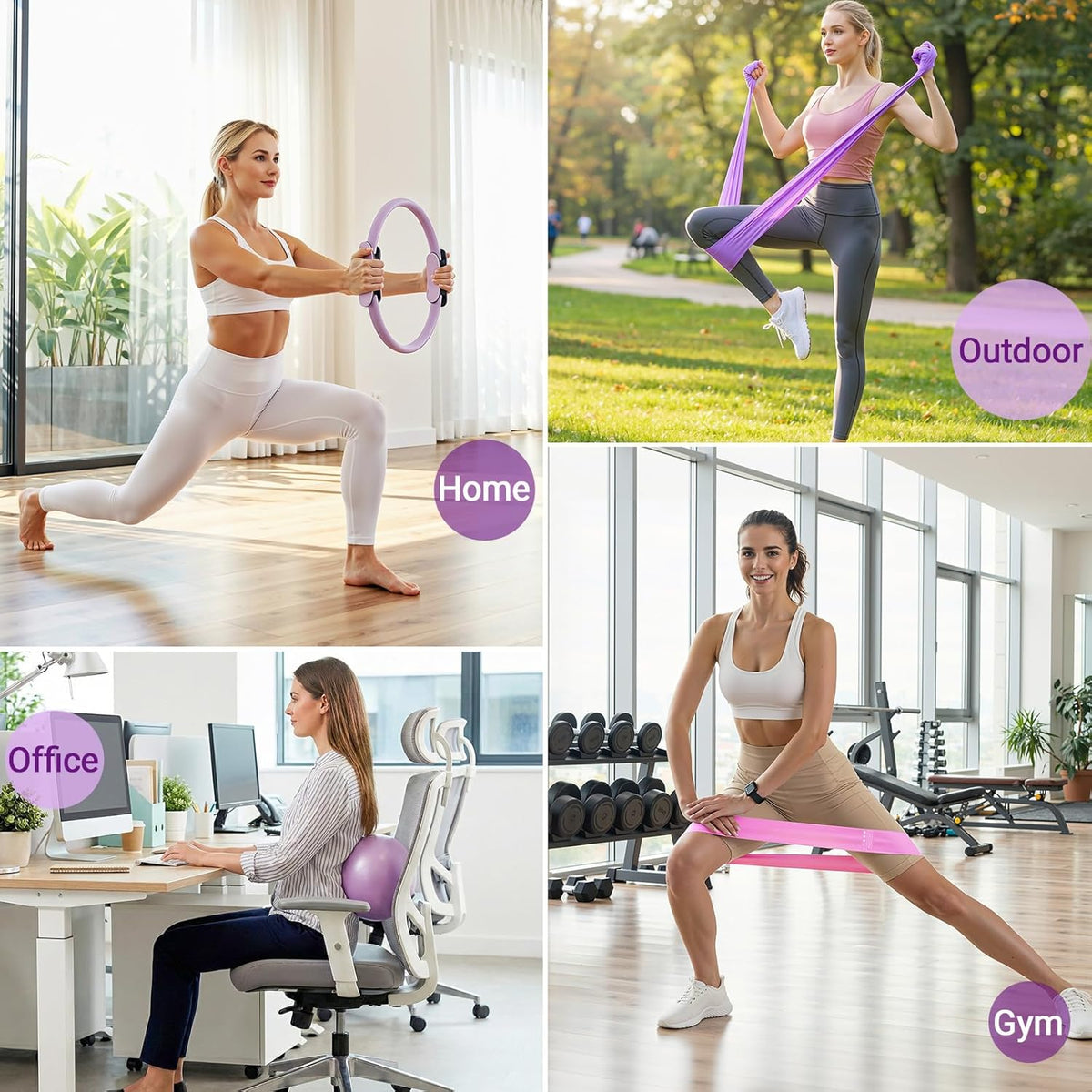 Home Pilates Kit Home Workout Essentials Set for Women Full-Body Exercise