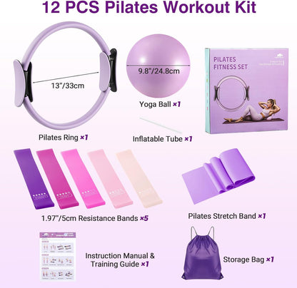 Home Pilates Kit Home Workout Essentials Set for Women Full-Body Exercise
