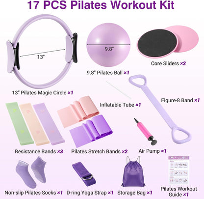 Home Pilates Kit Home Workout Essentials Set for Women Full-Body Exercise