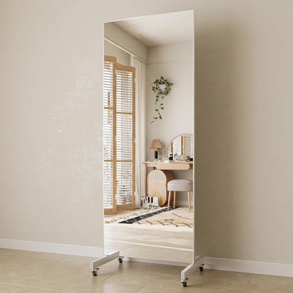 67"x20" Full Length Floor Mirror with Wheels,Glassless Shatterproof Mirror