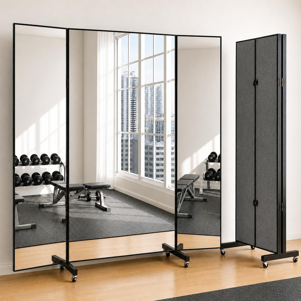 67"x20" Full Length Floor Mirror with Wheels,Glassless Shatterproof Mirror