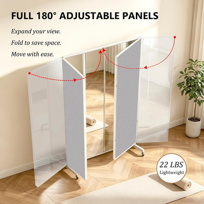 67"x20" Full Length Floor Mirror with Wheels,Glassless Shatterproof Mirror