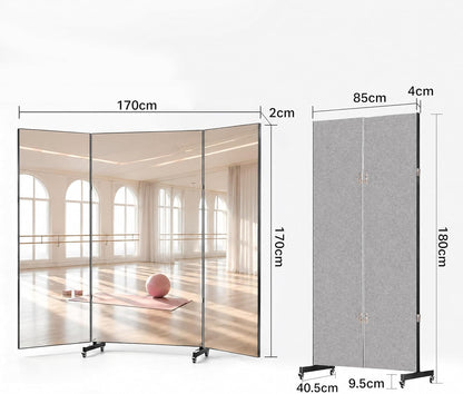 67"x20" Full Length Floor Mirror with Wheels,Glassless Shatterproof Mirror