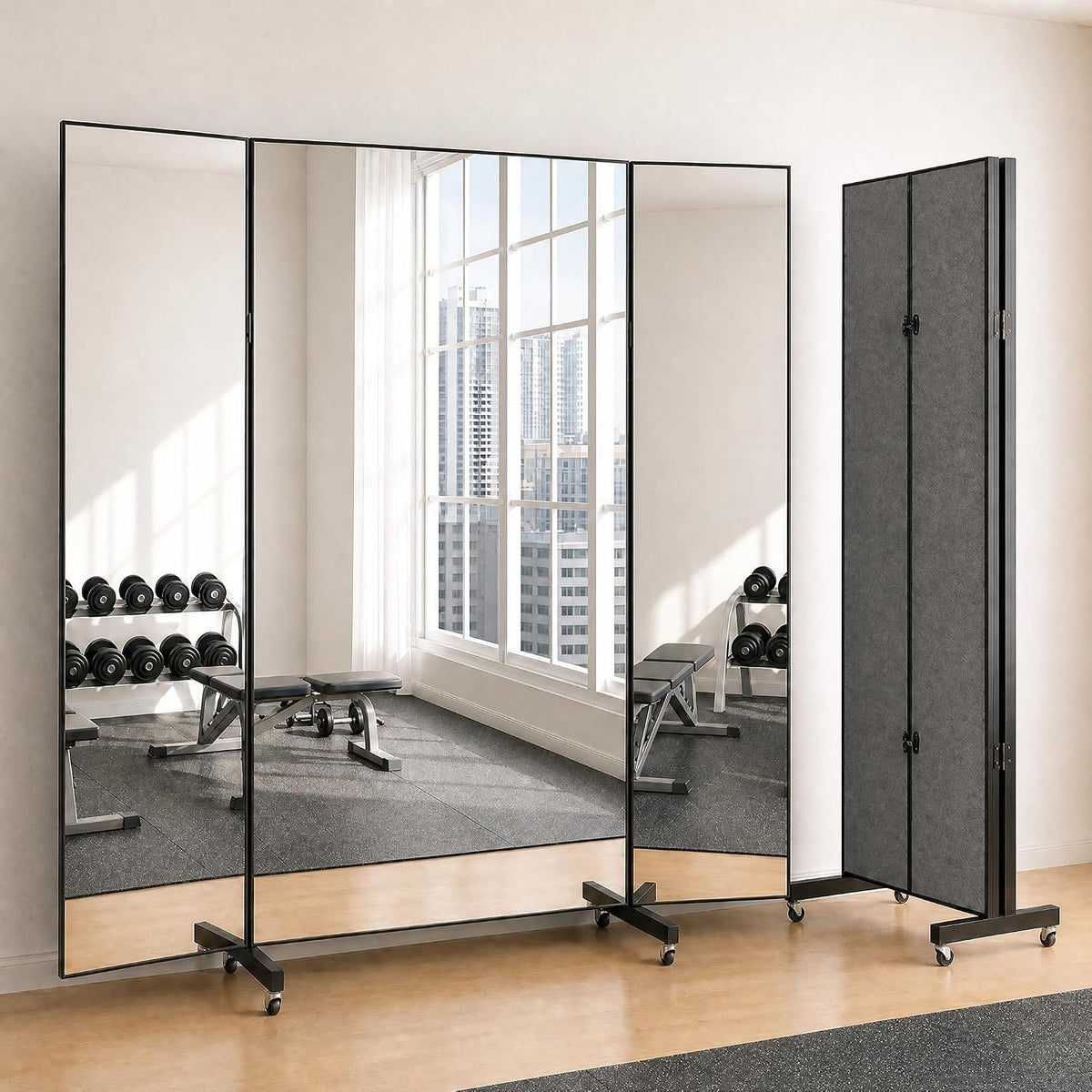 67"x20" Full Length Floor Mirror with Wheels,Glassless Shatterproof Mirror